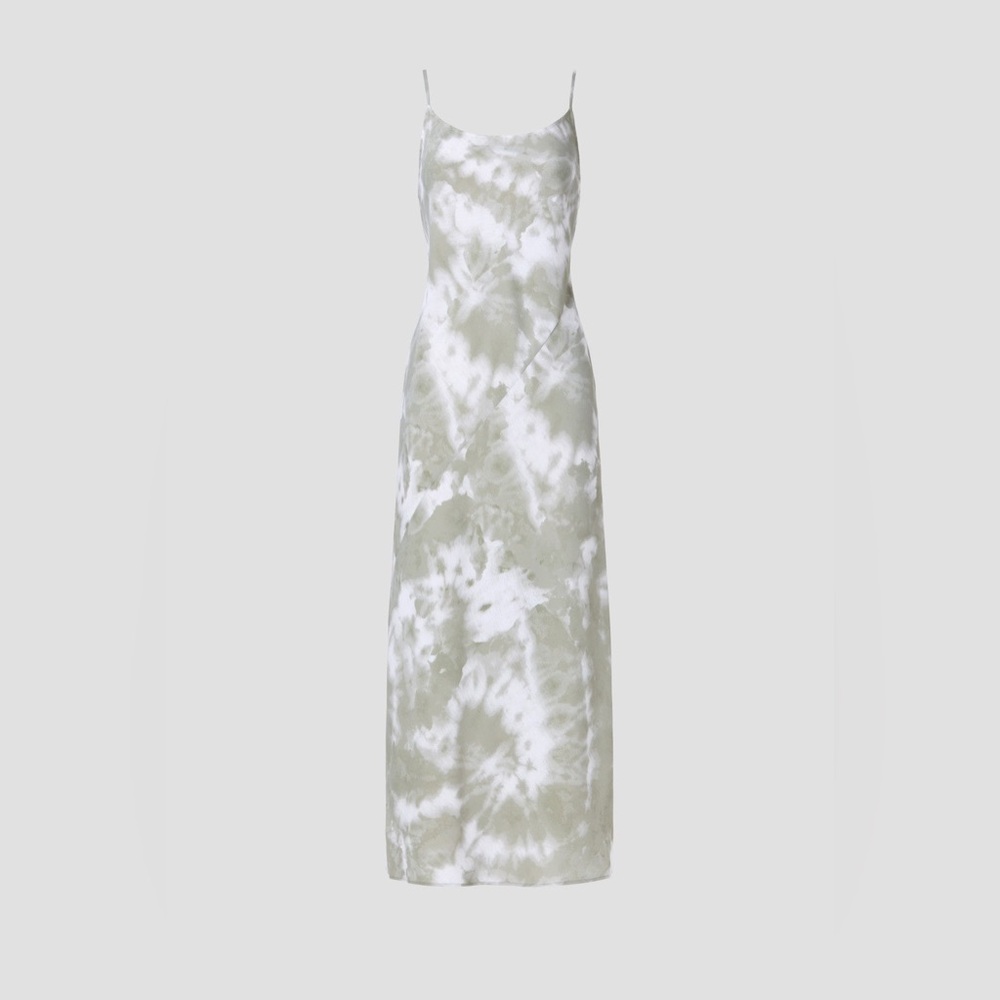 Thakoon Gray and White Tie-Dye Maxi Dress